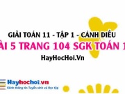 Giải bài 5 trang 104 Toán 11 tập 1 SGK Cánh Diều